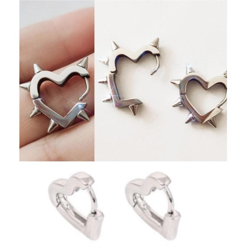 Punk Titan-Stahl Dorn Ohrstecker für Damen Herren Ohrklemme Lustiger Street Hip Hop Ohrring Gotischer Schmuck Geschenk