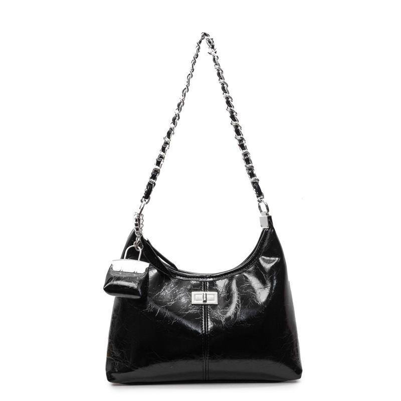 This Year, Korean Light Luxury Oil Wax Leather Chain Underarm Bag Is Popular, Femininity Commuting Advanced Sense Simple Messenger Bag