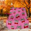 Cherries Bow Outdoor Flannel Blankets, Outdoor Travel, Home Blankets, Fan Gifts,Suitable for All Seasons, Christmas Gifts. R1127065
