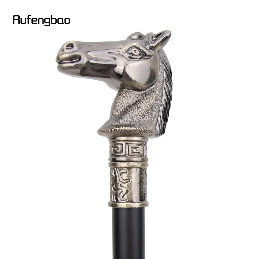 Bronze Color Race Horse Bristle Head Animal Fashion Stick Decorative Cospaly Vintage Party Fashionable Walking Cane Crosier 93cm