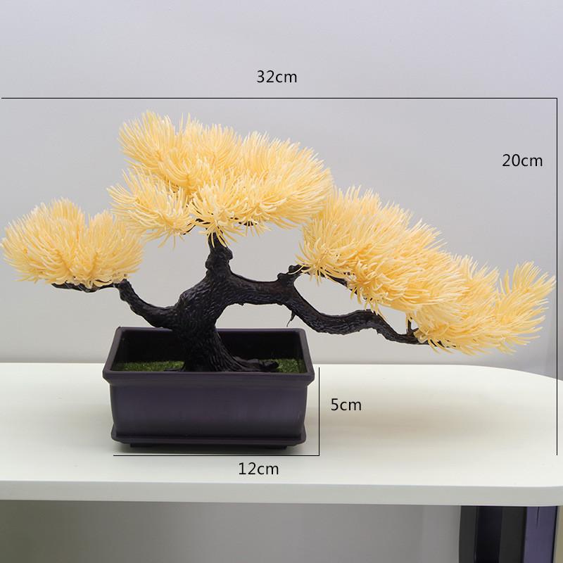 Faux Pine Bonsai Tree Indoor Decoration Plastic Green Plant For Living Space