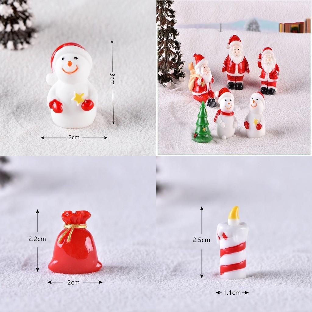 Niedliche und bunte Harz-Weihnachtsmann- und Schneemann-Mini-Ornamente für festliche Heimdekoration