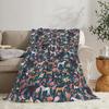 Horse Blanket Gifts for Girls Women Western Horses Flowers Animal Fleece Flannel Throw Blankets Soft Lightweight Horse Plush Stu