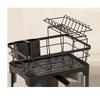 25th Anniversary Double-Layer Bowl & Plate Drying Rack with Draining Tray and Carbon Steel Varnish