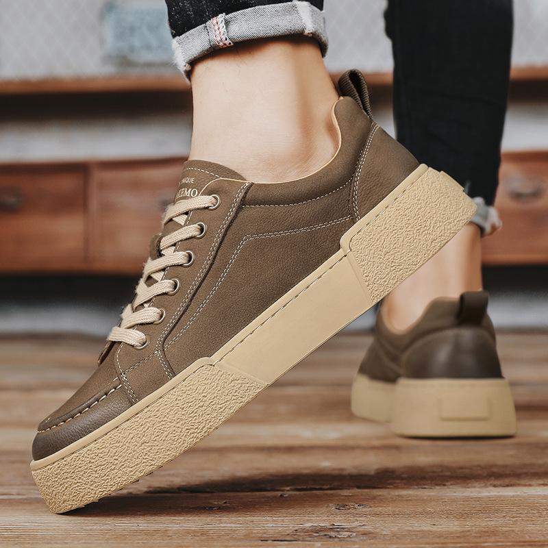 Vier Jahreszeiten Studenten Japanische Harajuku Sportliche Freizeitschuhe Mode Workwear Board Schuhe Schnürschuhe Leder Herrenschuhe