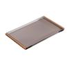 Modern Wood Serving Tray with Stainless Steel Accents Multi-Purpose Home Decor Platter for Cheese Appetizers Display Board