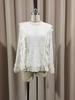 Elegant Mesh Puff Sleeve Round Neck Lace Top 