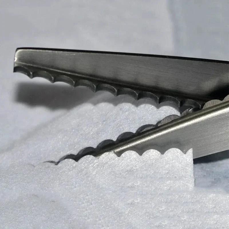 3 5 7mm Klesmaker Saks med Kamskjellkant Sikksaks Saks Klipper Kutter Sying Profesjonell Skreddersaks Stoff Skreddersøm