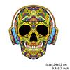 Skull Wtih Headphones Ironing Patches T-Shirt Diy Decoration A-Level Washable Parches  For Clothing