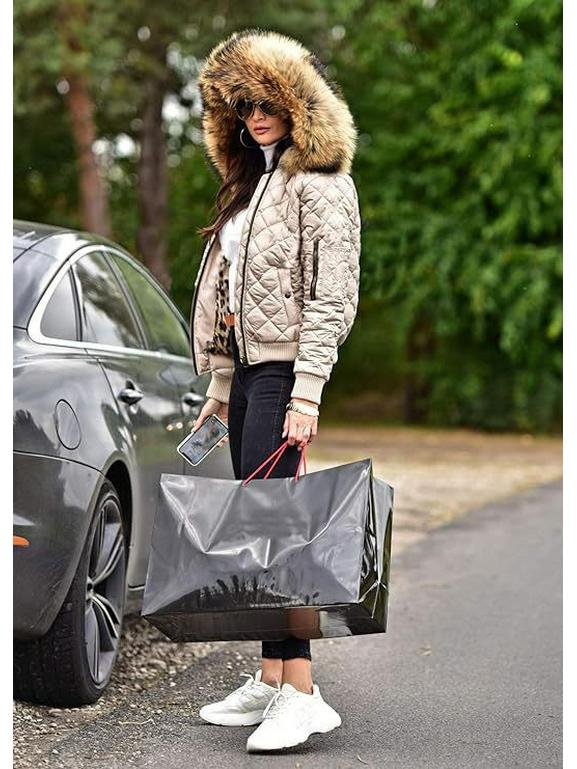 Women's Plus Size Hooded Cotton-Padded Jacket - European & American Style, Short, Warm, Suitable for Autumn & Winter