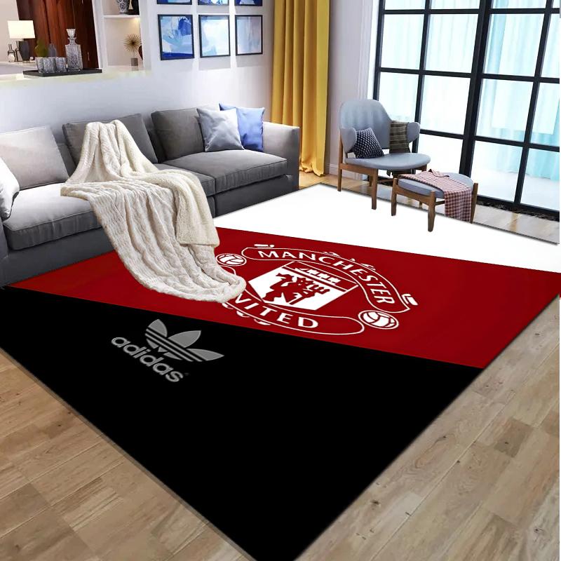 Tappeto con Fantasia Manchester United F.C., Tappetino da Interno/Esterno, per Picnic, Sala Giochi, Camera da Letto, Ufficio, Soggiorno, Tappeto Decorativo per la Casa, Regalo di Compleanno