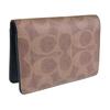 Coach 8 Brand Print Double Fold Open Coated Canvas Card Case Men Card Case Brown Black CW367-NRX