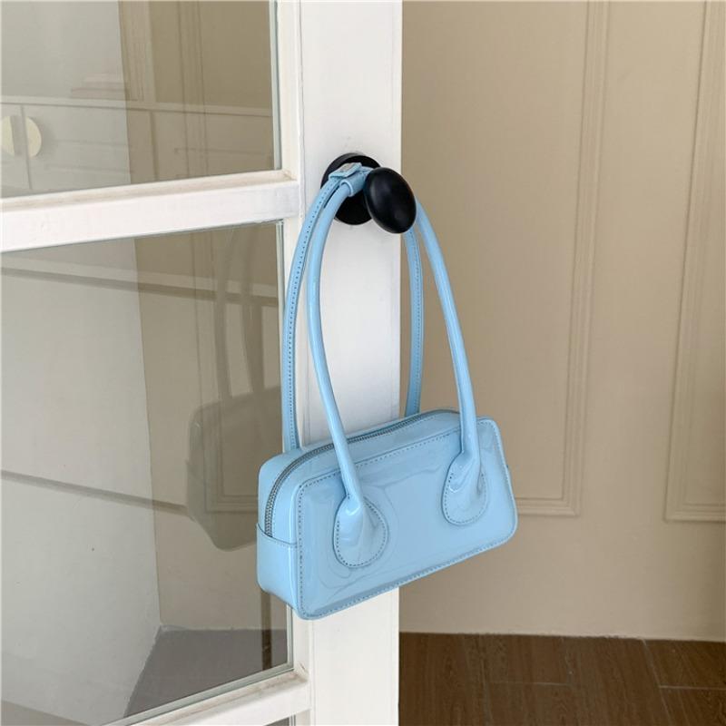 

Простая сумка через плечо, женская высококлассная сумочка, женская сумка-подмышка из лакированной кожи в стиле для работы синий