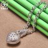 Classic Zircon 925 Sterling Silver Heart Key Pendant Necklace For Women Birthday Wedding Party Gifts Accessories Noble Jewelry