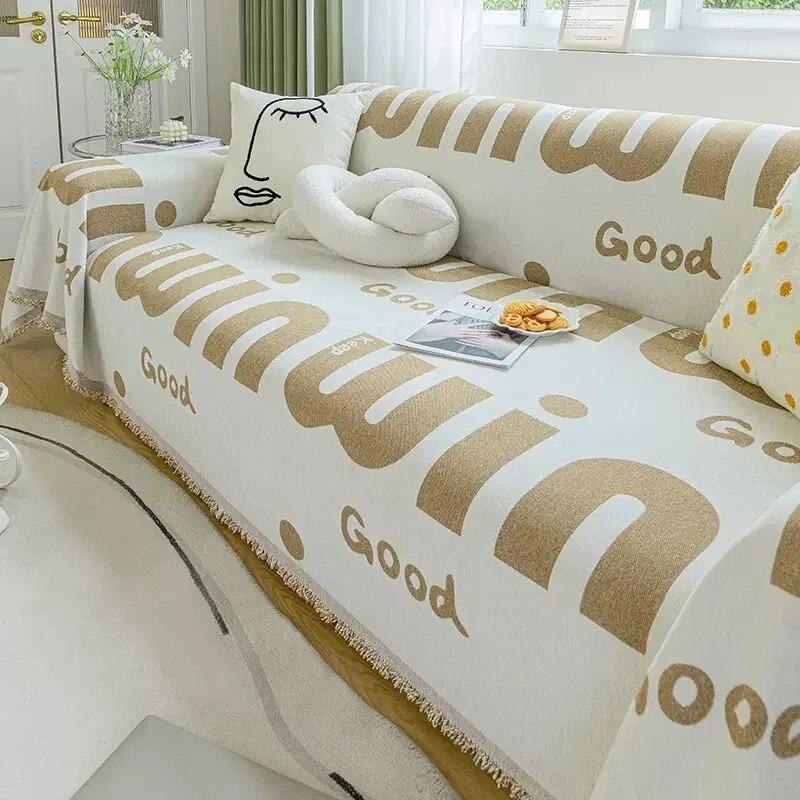 Nordic Throw Blankets for Sofa Bed, Plush Sofa Cover, Anti-cat Scratch Protection, Dust Cover, Single, Full, Four Season
