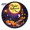 Halloween Holiday Decorations LED Glowing Hanging Decor Acrylic Window Ornament with Light Spooky Durable Signs Sign for Door Wall Haunted