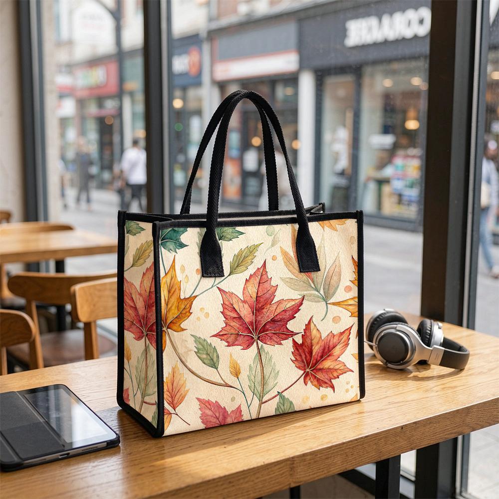 Autumn Maple Leaf Print Daily Tote Fashion Casual Portable Handbag