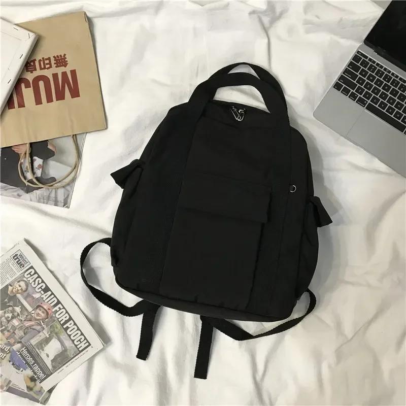 Backpacks Women Korean Style Harajuku Multifunction Travel Large Capacity Backpack Retro Solid Waterproof Bag Students Preppy