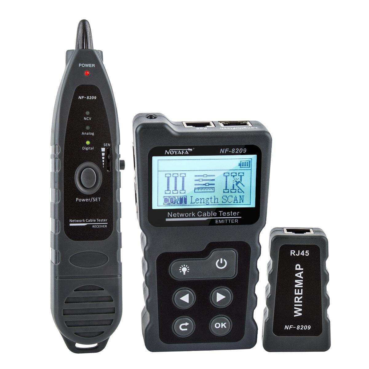 

NOYAFA NF- 8209 Тестер сетевого кабеля RJ45 Тестер кабеля POE Cat5 Cat6 Сетевой тестер проводов Lan Дисплей Измерение Тестер Сетевые инструменты