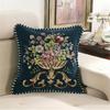 Luxurious Fabric Throw Pillow Cover with Detailed Embroidery,Pillowcase Gift for Modern Homes Soft Comfortable Fabric
