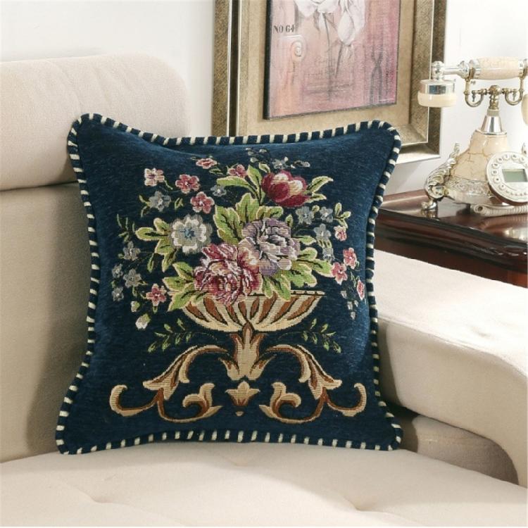 Luxurious Fabric Throw Pillow Cover with Detailed Embroidery,Pillowcase Gift for Modern Homes Soft Comfortable Fabric