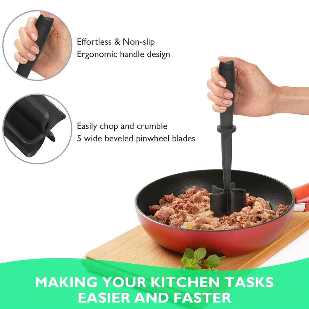 Meat Chopper Multifunctional Ground Beef Masher Ground Beef Turkey Nylon Chopper Utensil Non Stick