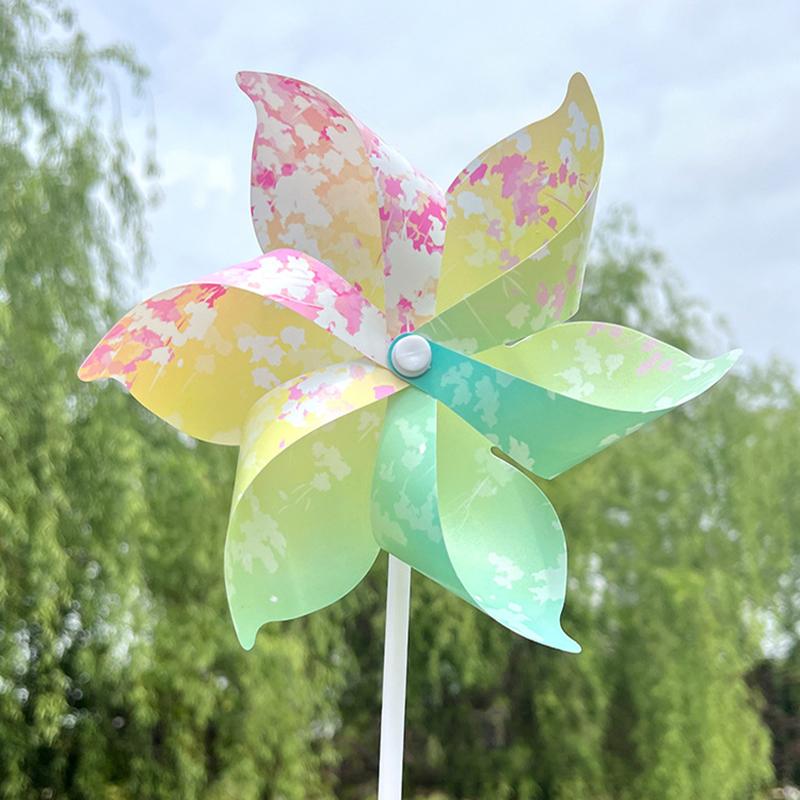 Rotating Colorful Flower Windmill Kids Pinwheels Toy Outdoor Toys Party Diy Bulk Garden Decor