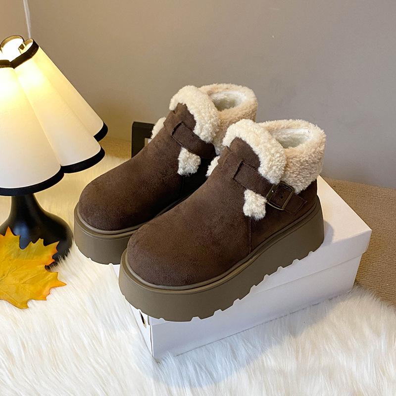 

Women s thick bottom winter lightweight warm padded snow boots non-slip wear-resistant casual sneakers cotton boots 41 кофейный