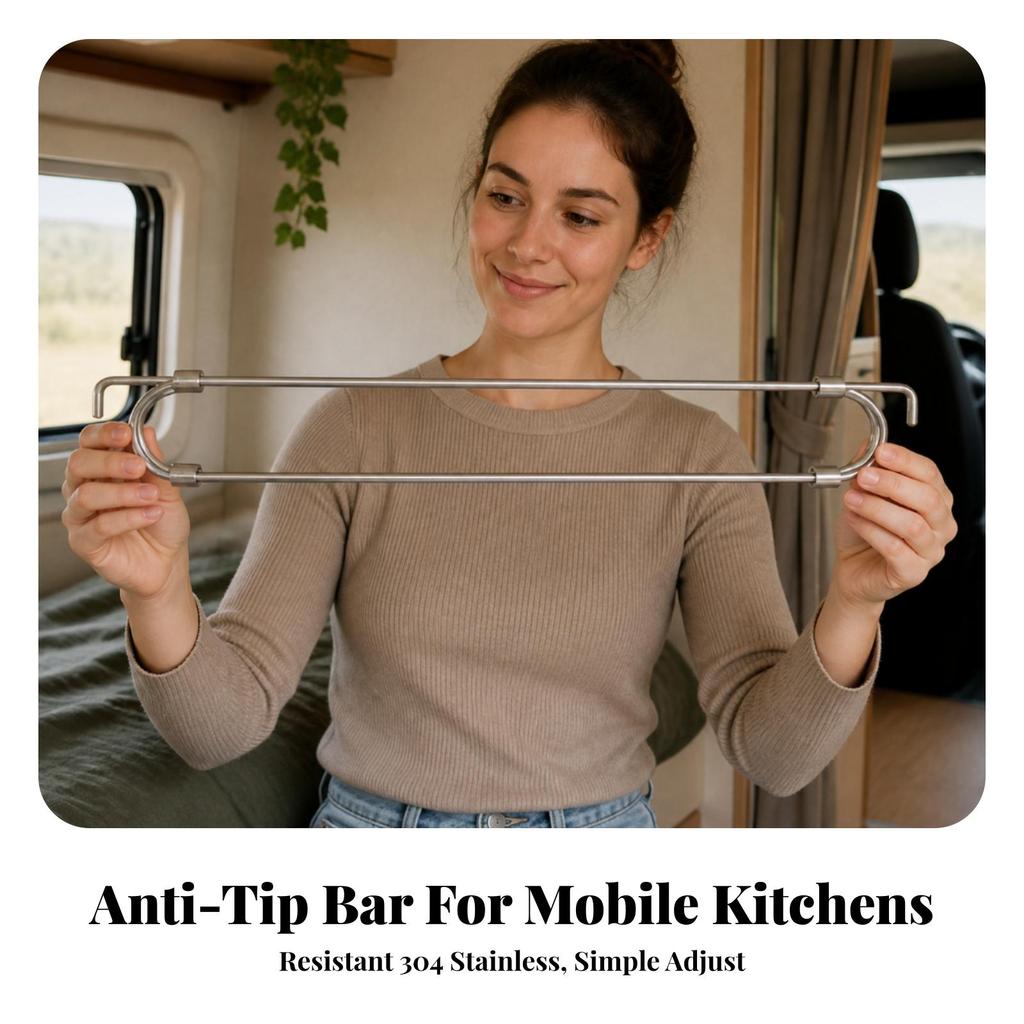 Refrigerator Anti-Tip Storage Bar Adjustable Shelf with End