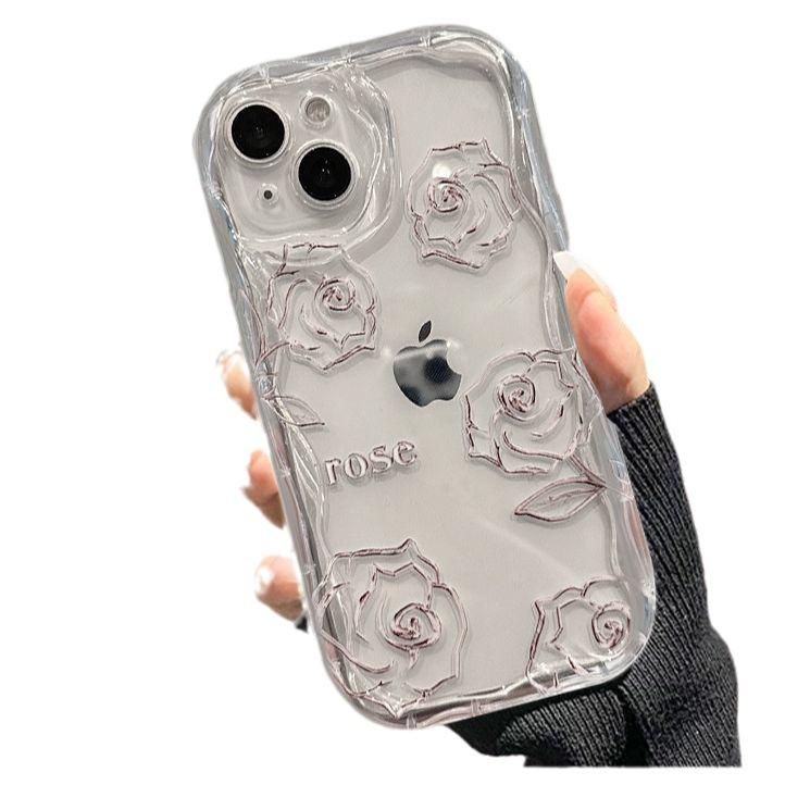 Suitable for Huawei P60 Mobile Phone Case Mate50pro Transparent Full Screen Rose Honor 80/70 Full Cover Anti-fall Soft Shell