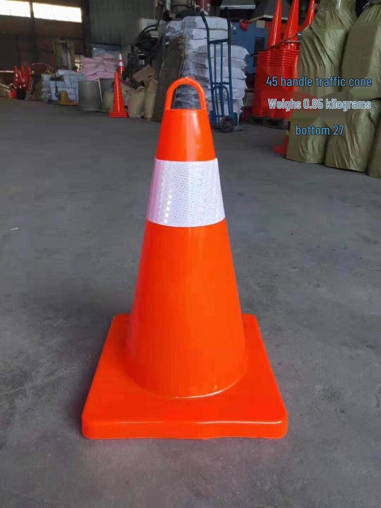 70cm Reflective PVC Road Safety Cone with Rubber Base