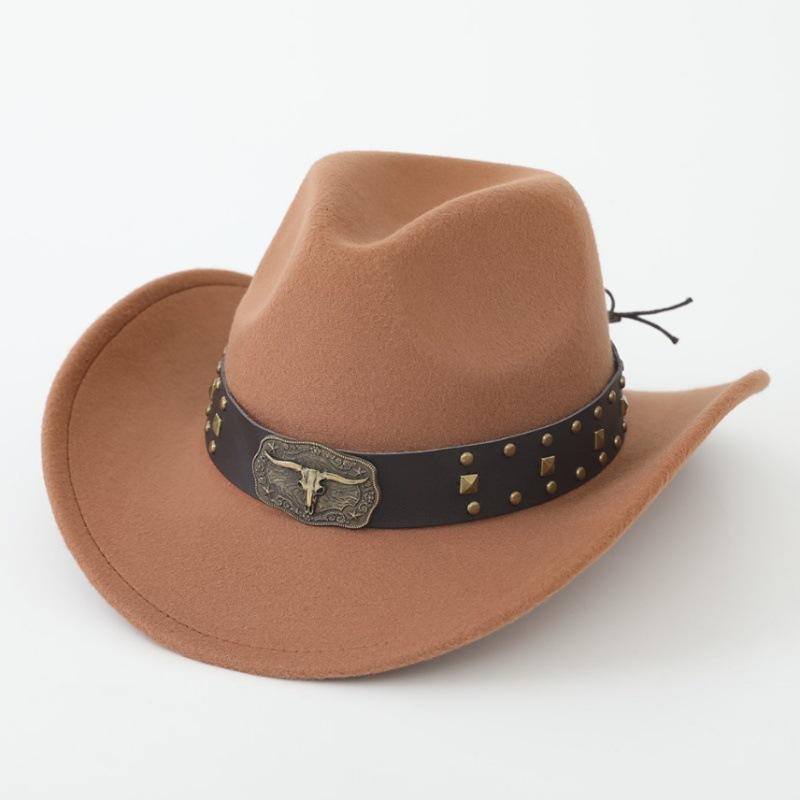 Western Minority Woolen Cowboy Top Hat New Hat Type Knight Hat