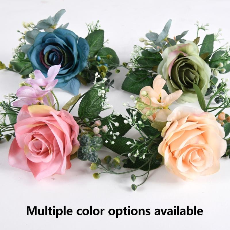 Florals Curtain Holdbacks 4 Pack Artificial Rose Flower Window Drapes Tiebacks Clips Accessories for Wedding Decoration