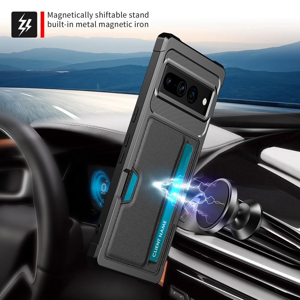 For Google Pixel 9 8 7 Pro XL 7A 8A Case Luxury PU Leather Built-in Card Holder ShockProof Back Cover