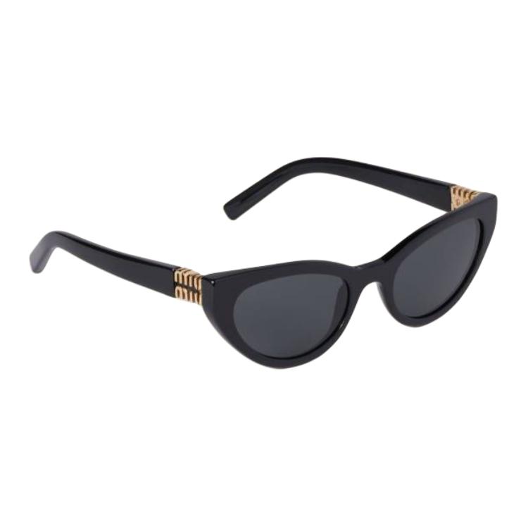 Miu Miu Vertical Logo Acetate Cat Eye Sunglasses Women sunglasses Black SMUA04_E16K_FE08Z_C_054
