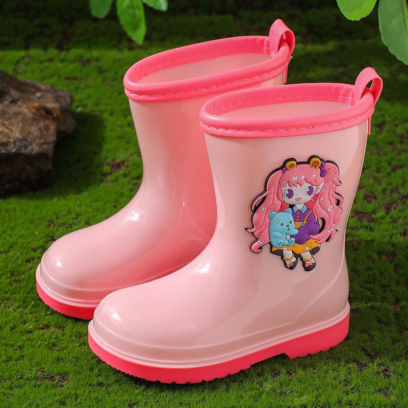Kinder-Regenstiefel für Mädchen, Gummi-Schuhe für Kleinkind-Mädchen, Rutschfeste Regenstiefel für Jungen, Schüler und Kleinkinder, Wasserdichte Wasserschuhe