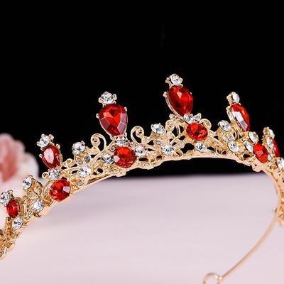 Elegant Colorful  Tiara Crown Women Girls Party Wedding Princess  Bridal Crown Hair Jewelry
