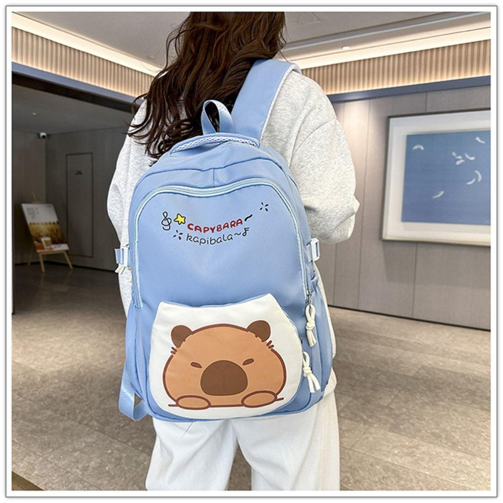 Large Capacity School Bags Cartoon Shoulder Bags New Capybara Backpack