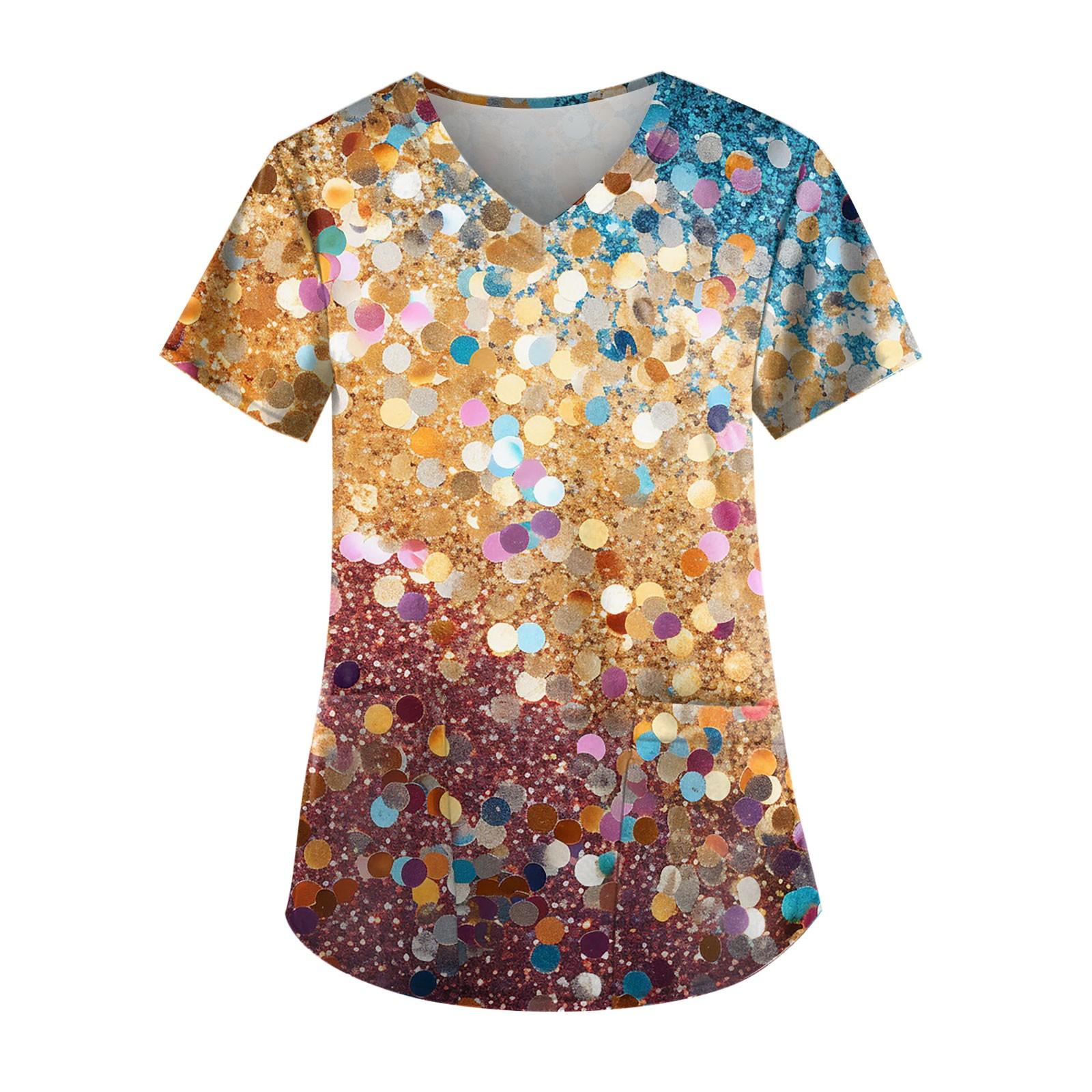 

Женский топ-карман с струящимся золотым принтом и имитацией пайеток XL жёлтый