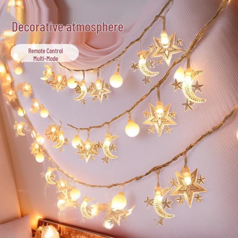 LED Starry Moon Tent Lights for Atmosphere and Decor - Full Sky Stars for Room, Bedroom, or Balcony with Round Ball Design