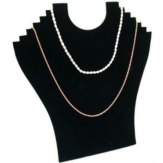 Necklace Bust Jewelry Pendant Chain Display Holder Neck Velvet Stand Easel