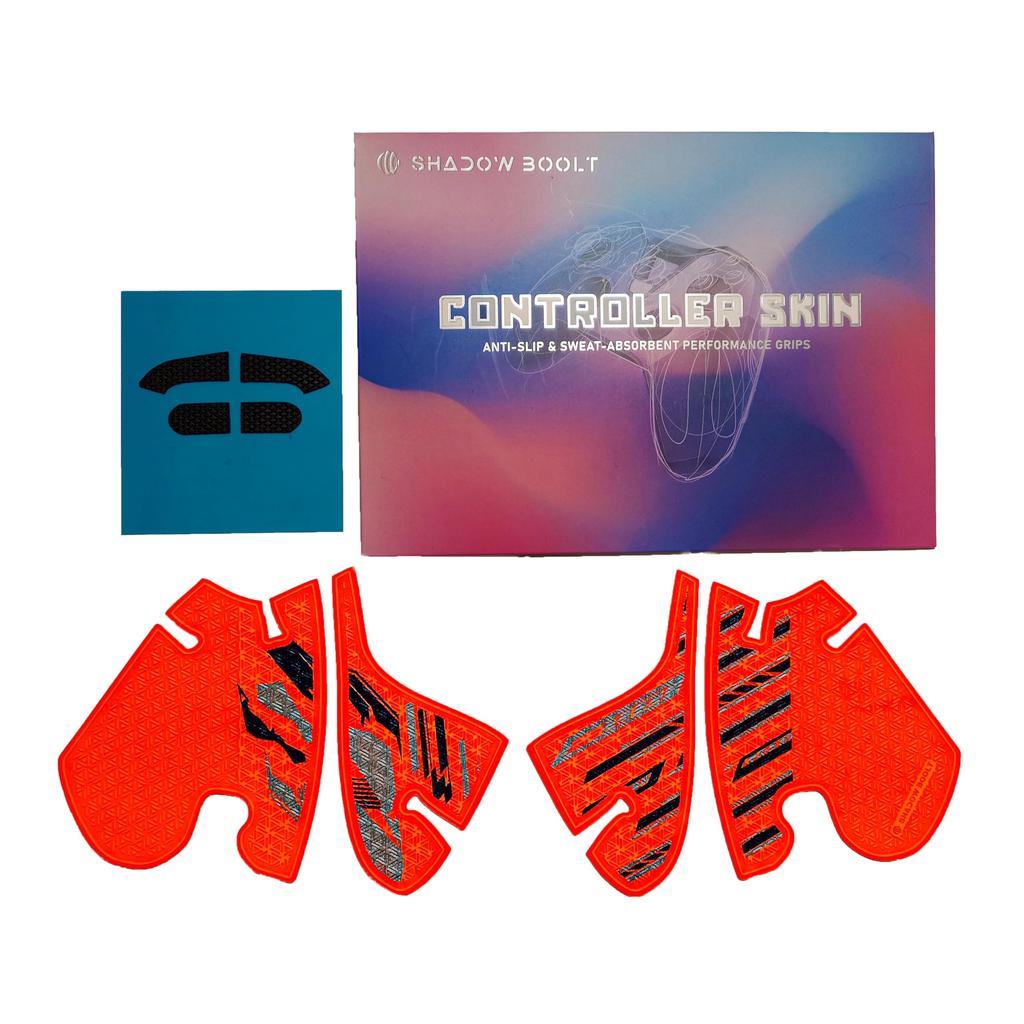 Shadow Boolt Controller Grips Enhance Your Gaming Experience Sweat Wicking Grip Tape for XSX XSS Controllers Silver Multi-Textured Pre-Cut & (Orange &