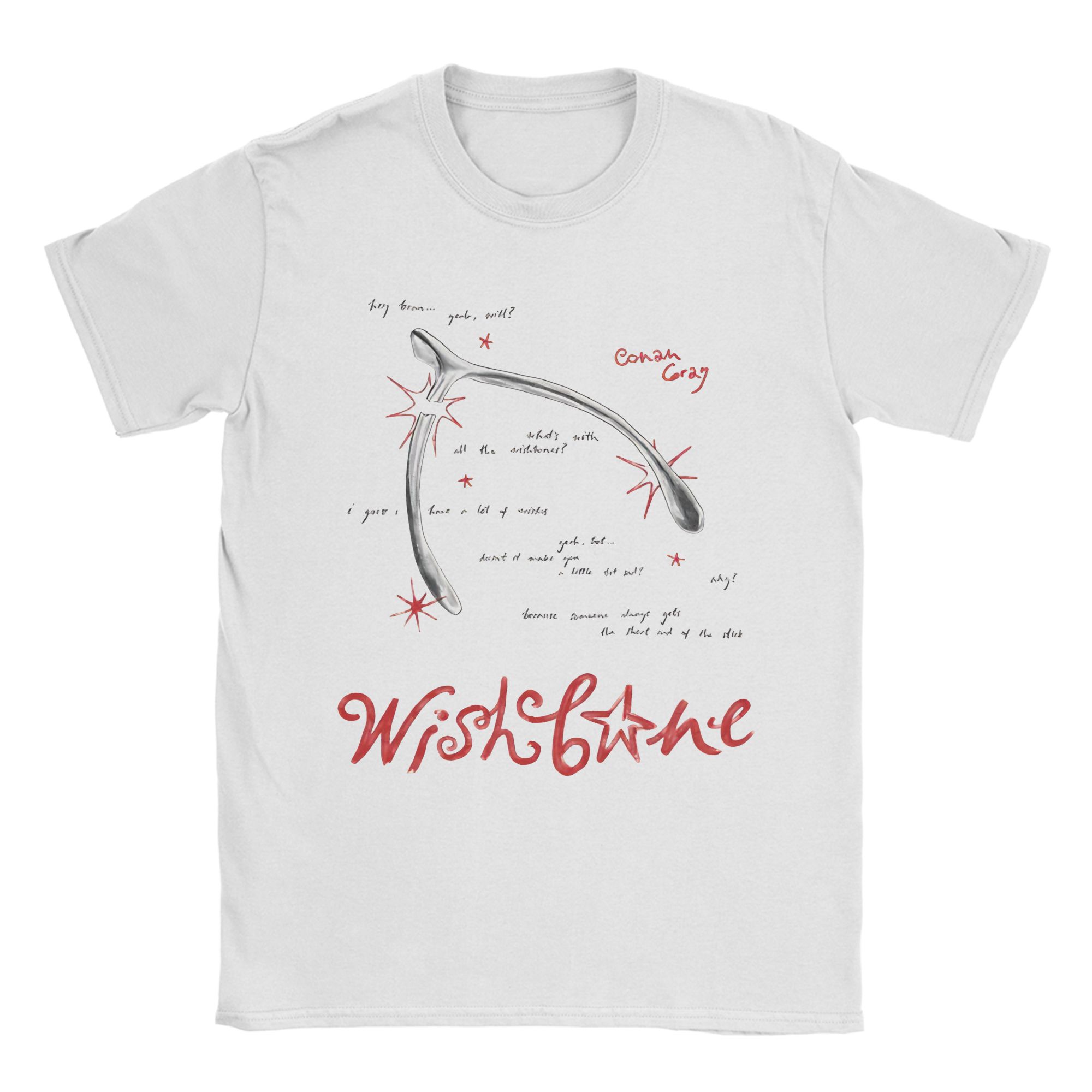 Альбом Конана Грея    Футболка Wishbone Мужская Хлопковая Одежда Винтажная С круглым вырезом Короткий рукав S