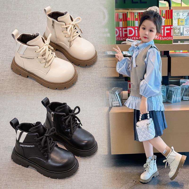 Boys and Girls Martin Boots 2025 Autumn and Winter New Korean Version Soft-soled Non-slip Children's Sports and Leisure Fashion Boots for 3-12 Years O