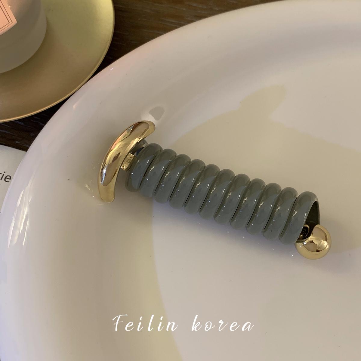 

Японский модный стиль спиральная резинка для волос металлические резинки для волос из ТПУ для девочек и женщин аксессуары для волос