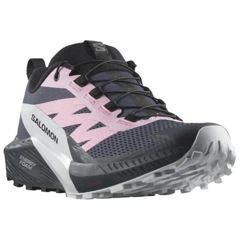 Salomon Sense Ride 5 Comfortable Shock Absorption Durable Breathable Low-Top Outdoor Functional Shoes Women Shoes Black Pink 471470