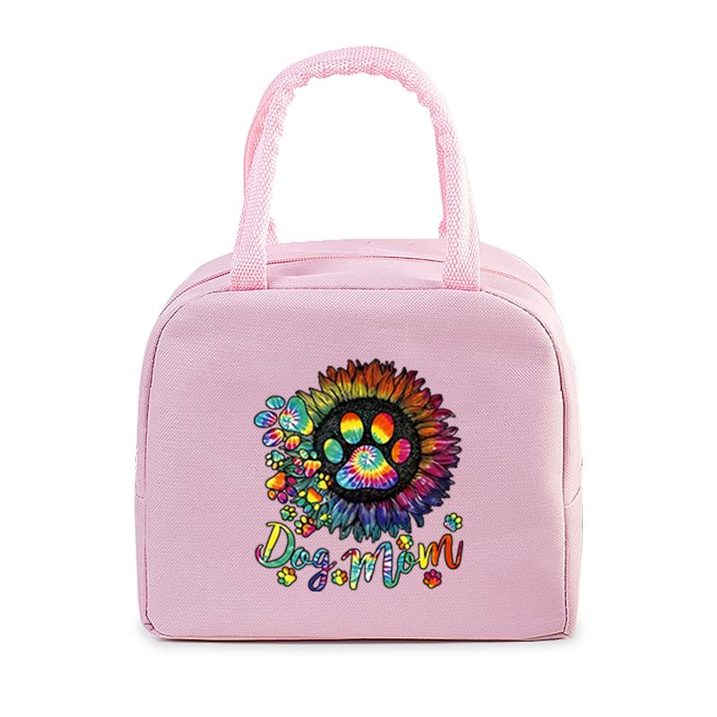 Portable Lunch Bags Dachshund Heartbeat Print Women Men Thermal Insulation Lunch Box Children School Lunch Bento Storage Handbag