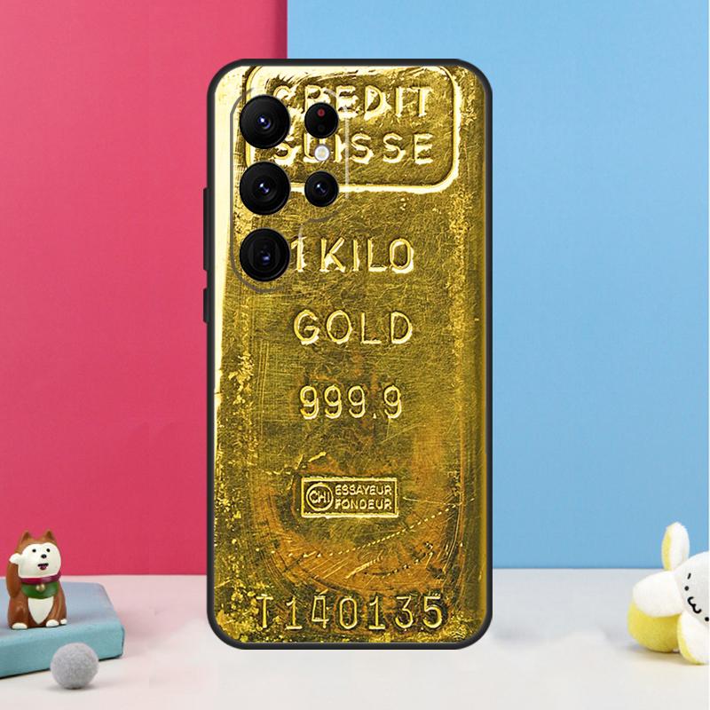 Switzerland Fine Gold Case For Samsung Galaxy S25 S26 Ultra S20 S21 S22 S23 S24 S10 Plus S25 FE Back Cover Shell