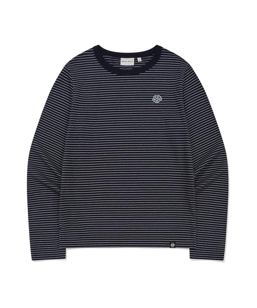 WACKY WILLY Women'S Striped Long Sleeve Navy
