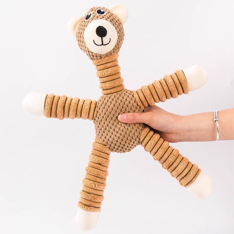 Brinquedo de Pelúcia para Cães Durável e Sonoro para Alívio da Dentição e do Tédio